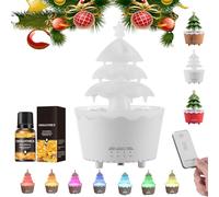 7-color Gradient Light Tree Essential Oil Diffuser, Three-speed Timed Fragrance Diffusion, Silent Atomization Technology, Holiday Decoration Atmosphere Light (White Osmanthus*2)
