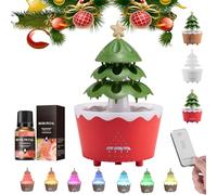 7-color Gradient Light Tree Essential Oil Diffuser, Three-speed Timed Fragrance Diffusion, Silent Atomization Technology, Holiday Decoration Atmosphere Light (Red Rose*2)