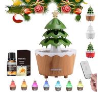 7-color Gradient Light Tree Essential Oil Diffuser, Three-speed Timed Fragrance Diffusion, Silent Atomization Technology, Holiday Decoration Atmosphere Light (Wood Tea*2)