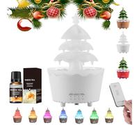 7-color Gradient Light Tree Essential Oil Diffuser, Three-speed Timed Fragrance Diffusion, Silent Atomization Technology, Holiday Decoration Atmosphere Light (White Tea*2)