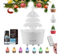 7-color Gradient Light Tree Essential Oil Diffuser, Three-speed Timed Fragrance Diffusion, Silent Atomization Technology, Holiday Decoration Atmosphere Light (White Ocean*2)