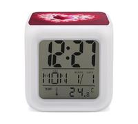 7 Color LED Digital Alarm Clock Cube Bedside Clock with Temperature Display Snooze & Night Light Battery-Powered Valentine's Day Love Heart Wake Up Clocks 3.1" Dimmable Lamp for Bedroom Dorm Decor