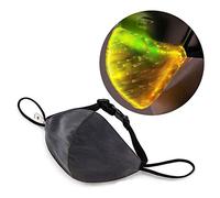 7 Color Lights LED Light Up Face Mask USB Rechargeable Glowing Luminous Dust Mask for Christmas Party Festival Dancing Rave Masquerade Costumes,Black