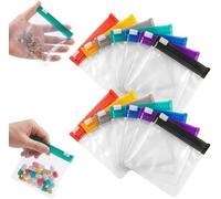 7 Color Reusable Pill Pouches for Travel,Clear EVA Zippered Medicine Bags with Slide Lock,Self-Sealing Zipper Medicine Bags,Mini Storage Pouches for Pills,Vitamins,Jewelry,Q-Tips&Small Items (14 Pcs)