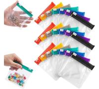 7 Color Reusable Pill Pouches for Travel,Clear EVA Zippered Medicine Bags with Slide Lock,Self-Sealing Zipper Medicine Bags,Mini Storage Pouches for Pills,Vitamins,Jewelry,Q-Tips&Small Items (21 Pcs)