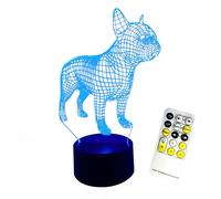 7 Colors Changing 3D LED Night Light Hologram Lamp French Bulldog Gift/Deco MOOKEENONE