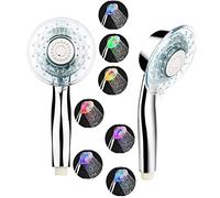 7 Colors Changing Led Shower Head High Pressure for Low Pressure Handheld 2 Spary Modes Spa Shower Head, Water Saving Spray Bathroom Shower Adjustable Detachable East to Install