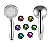 7 Colors Changing Shower Head, Led Light Glowing Automatically Handheld Showerheads, High Pressure Shower Head Colorful Rainfall Polished Chrome for Kids Bathroom Hotel Accessories