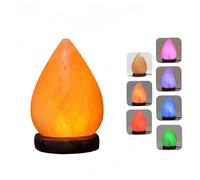 7 Colors Changing Update Mini USB LED Energy-Saving Salt Lamp Natural Amber Crystal Rock Light with Wooden Base Pink Salt Table Lamps for Office Home Deco BedroomYoga