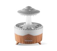 7 Colors Cloud Rain Humidifier with Timer, Essential Oil Diffuser Night Light, Bedroom Atmosphere Lamp Remote Control Table Lamp with Water Drop Sound for Night Sleeping (Wood)