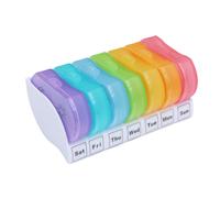 7 colors portable 7 day pill box with day and night compartments