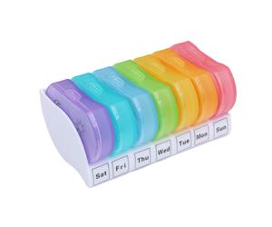 7 colors portable 7 day pill box with day and night compartments