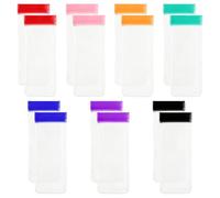 7 Colors Protein Powder Travel Containers - 14 Pack Resealable Portable Bags, Clear EVA Packet for Protein Supplement Storage Organizer, - Perfect for Gym, Workout, Fitness, Snack & Powder on the Go