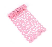 7 Colors Rectangle Hollow Felt Table Runner Tablecloth Mats Placemats Household Decorations, 4011 inches(Pink)