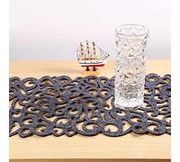 7 Colors Table Top Runner, Rectangle Shape Felt Tablecloth Runner Placemats Table Mats Household Decorations(Gray)