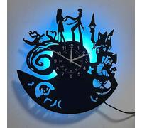 7-Colour Changing LED Vinyl Record Wall Clock - Silent Non-Ticking Retro Music Decor | Multi-Colour Mood Lighting for Living Room, Bedroom & Man Cave | Unique Gift for Music Lovers (30cm)