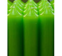 7" Coloured through dinner candles, 8 hrs burn time, non-drip, Pack of 10 - Apple green
