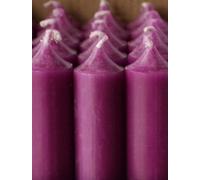 7" Coloured through dinner candles, 8 hrs burn time, non-drip, Pack of 10 - Aubergine