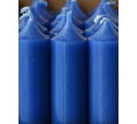 7" Coloured through dinner candles, 8 hrs burn time, non-drip, Pack of 10 - Blue