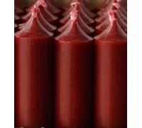 7" Coloured through dinner candles, 8 hrs burn time, non-drip, Pack of 10 - Dark red