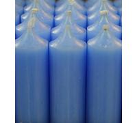 7" Coloured through dinner candles, 8 hrs burn time, non-drip, Pack of 10 - Light Blue
