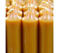 7" Coloured through dinner candles, 8 hrs burn time, non-drip, Pack of 10 - Natural