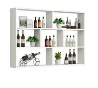 7-Compartment 3-Shelf Wooden Floating Book Shelf - Wall Storage nizer for Books Collectibles Wine - Open-Back Display Rack for Study Bedroom Living Room (White 80x100x20cm)