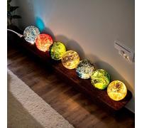 7 Core Memory Lamp,7 Core Memories Balls,3D Crystal Night Light Sleep Lamp Decorative USB Lights,Ice Cracked Balls Crystal Chakra Balls,Best Gift for Holiday (Brown-Rectangular)