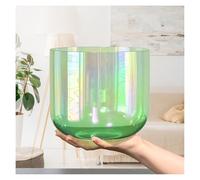 7" Cosmic Light Singing Bowl, Alchemy Clear Quartz Crystal Sound Bowl With Free Mallet & O-Ring, Clear Green Cosmic Light, For Sound Healing And Meditation, Prayer, Stress Reduction