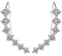 7 Crystals Ear Cuffs Hoop Climber Silver Earrings EarringDurability