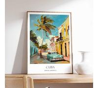 7 Cuba Poster Home Decor Travel Art South American Wall Art South America Travel Poster Landsca Poster A3 - Wall Art Home Decor Movie Poster Canvas Film Cinema Retro Vintage Cult Classic Nostargic Sa