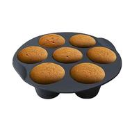 7 Cup Silicone Pan - Air Fryer Cupcake Mould | Non-Stick Muffin Pan, Kitchen Gadgets for Deep Fryers 2.6L to 5.8L, Silicone Muffin Cups Re