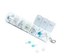 7 Day - 15 x 3 x 2 cm PP Transparent Dustproof Mini Sorter Medicine Storage Box | Perfect for Daily Medicine Management, Handbags Carry, Organis