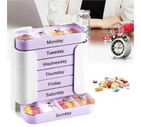 7-Day 4-Times Daily Pill Organiser | Medication Organizer,Stackable Weekly Pill Box with 28 Copartments,Travel-Friendly Pillbox for Vitamins & Supplements, Medication Dispenser (C)