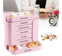7-Day 4-Times Daily Pill Organiser | Medication Organizer,Stackable Weekly Pill Box with 28 Copartments,Travel-Friendly Pillbox for Vitamins & Supplements, Medication Dispenser (B)