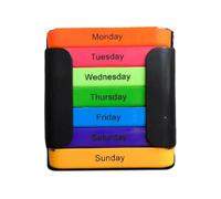 7-Day 4-Times Daily Pill Organiser | Medication Organizer,Stackable Weekly Pill Box with 28 Copartments,Travel-Friendly Pillbox for Vitamins & Supplements, Medication Dispenser (E)