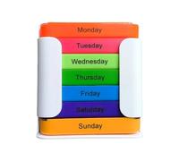 7-Day 4-Times Daily Pill Organiser | Medication Organizer,Stackable Weekly Pill Box with 28 Copartments,Travel-Friendly Pillbox for Vitamins & Supplements, Medication Dispenser (D)