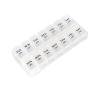 7 Day AM PM Weekly Pill Box Organiser Travel Dosset Box Portable Tablet Pill Case Medicine Storage Box Pill Dispenser | Medication Organizer - 2 Times a Day for Pills/Fish Oil/Vitamins (Clear)