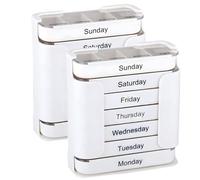 7-Day Medication Organizer for Effortless Health Management,Large Pill Box 7 Day 4 Times a Day,Stackable Pill Box Organiser,Weekly Medicine Storage Box (2*White)