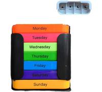 7-Day Medication Organizer for Effortless Health Management, Large Pill Box 7 Day 4 Times a Day,Stackable Pill Box Organiser,Weekly Medicine Storage Box for Pills,Vitamin,Tablets,Fish Oils (Black)