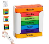 7-Day Medication Organizer for Effortless Health Management,Large Pill Box 7 Day 4 Times a Day,Stackable Pill Box Organiser,Weekly Medicine Storage Box (1*Colorful)