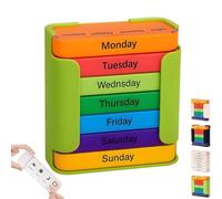 7-Day Medication Organizer for Effortless Health Management,Large Pill Box 7 Day 4 Times a Day,Stackable Pill Box Organiser,Weekly Medicine Storage Box for Pills,Vitamin,Tablets,Fish Oils (Green)