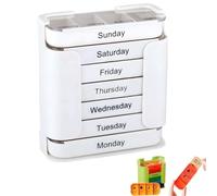 7-Day Medication Organizer for Effortless Health Management, Portable Weekly Pill Box, Pill Box Organiser, Weekly Pill Box 7 Day 4 Times a Day, Large Compartments Tablet Organiser for Travel (White)