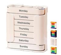 7-Day Medication Organizer - for Effortless Health Management, Stackable Pill Cases One Week Medicine Box, Multi-Compartment Pill Storage Box, Portable Large Capacity for Home(B)