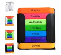 7-Day Medication Organizer - for Effortless Health Management, Waterproof Travel Medication Organizer, New Large Weekly Pill Case with 4 Times Daily Compartments with Easy-Open Lids(Black,1pc)