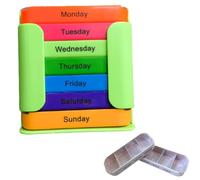 7-Day Medication Organizer for Effortless Health Management, Weekly Pill Organizer with 4 Times Daily Compartments, Medicine Box for Home Office Travel (Verde,1PC)