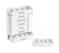 7-Day Medication Organizer Pill Box Organiser 4 Times A Day Stackable