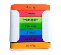 7-Day Medication Organizer, Weekly Pill Case 4 Times a Day, 28 Compartments Waterproof Portable Medicine Organizer for Travel & Home Use, Easy Dose Management (White2)