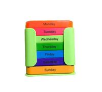7-Day Medication Organizer, Weekly Pill Case 4 Times a Day, 28 Compartments Waterproof Portable Medicine Organizer for Travel & Home Use, Easy Dose Management (Green)