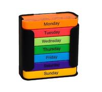 7-Day Medication Organizer, Weekly Pill Organizer, Portable Food-Grade Medicine Box Square, Convenient 28-Grid Drawer Medicine Box Home Travel Storage Case for Medication, Supplements (Black/Color)